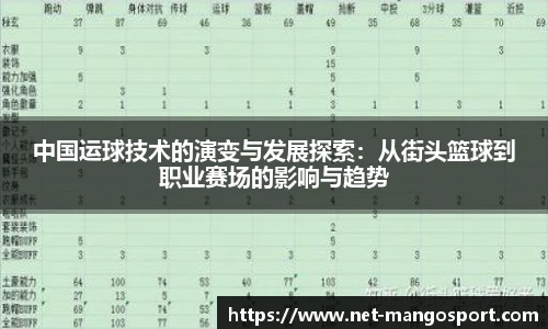 中国运球技术的演变与发展探索：从街头篮球到职业赛场的影响与趋势